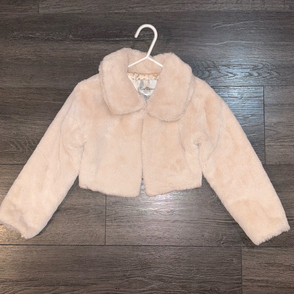 Rare Editions Soft Faux Fur Jacket Size 5 Off White/Cream - Picture 2 of 9